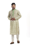 Straight Long Panjabi For Men Traditional Ikkat Pattern Design (NS102)